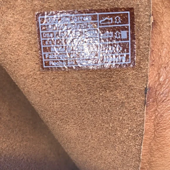 UGG SIZE 6.5 HARRINGTON CHESTNUT LEATHER WATER RESISTANT TALL BEAUTIFUL BOOTS - Picture 12 of 15